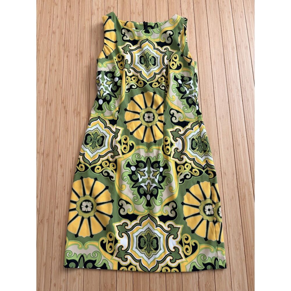 Kim Rogers Women’s Size 8 Sleeveless Shift Dress–Damask Floral Print